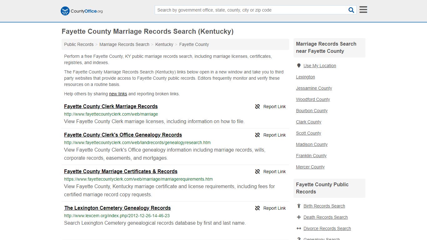 Marriage Records Search - Fayette County, KY (Marriage ...