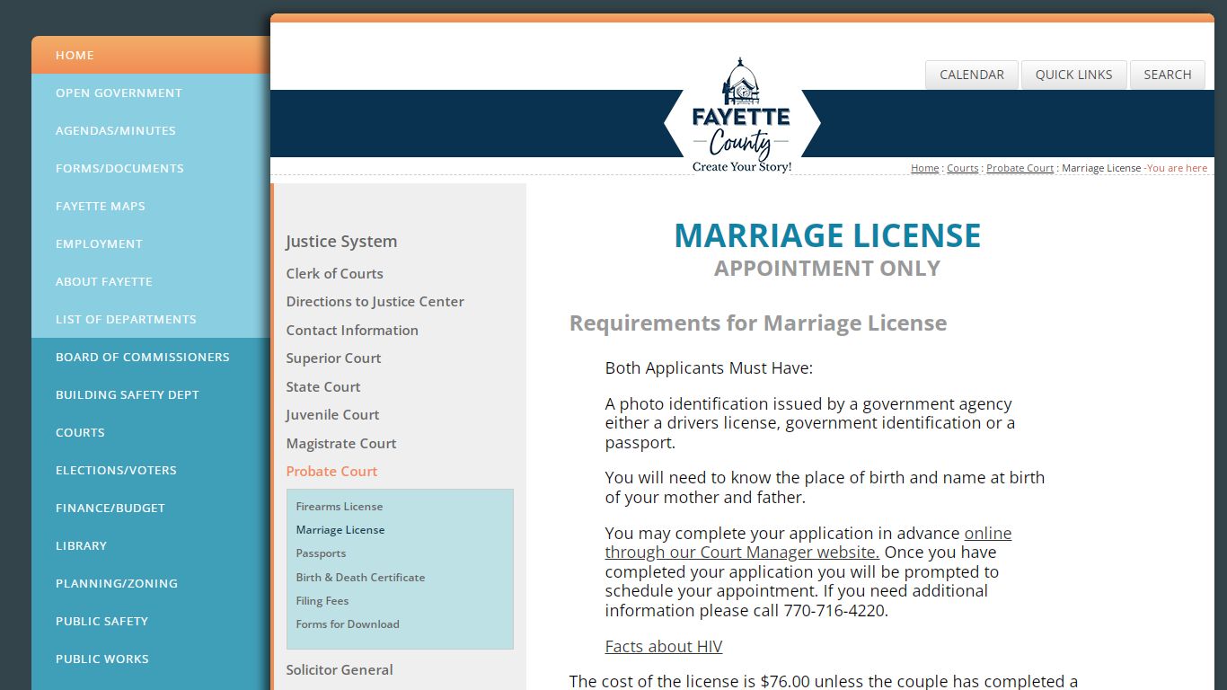 Probate Court:Marriage License - Fayette County, Georgia